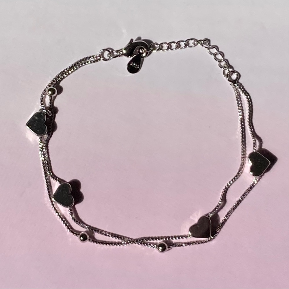 Silver heart bracelet